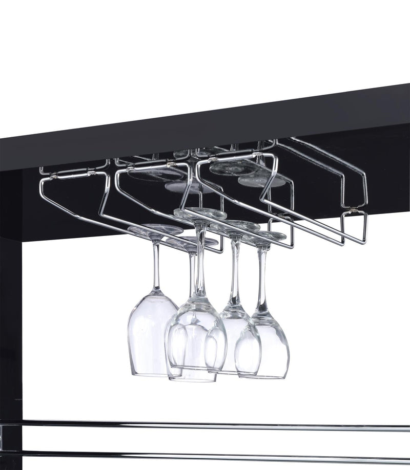 Prescott Rectangular 2 Shelf Bar Unit Glossy Black