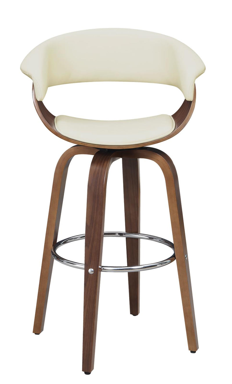 Zion Upholstered Swivel Bar Stool Walnut And Ecru