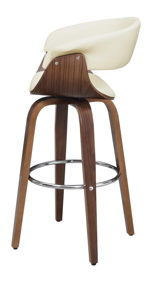 Zion Upholstered Swivel Bar Stool Walnut And Ecru