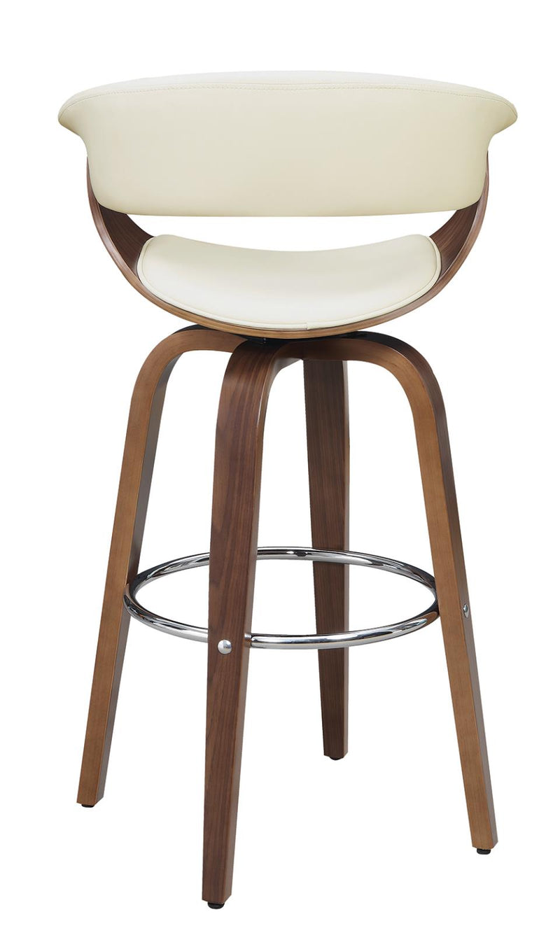 Zion Upholstered Swivel Bar Stool Walnut And Ecru