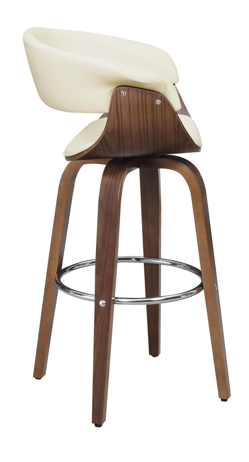 Zion Upholstered Swivel Bar Stool Walnut And Ecru