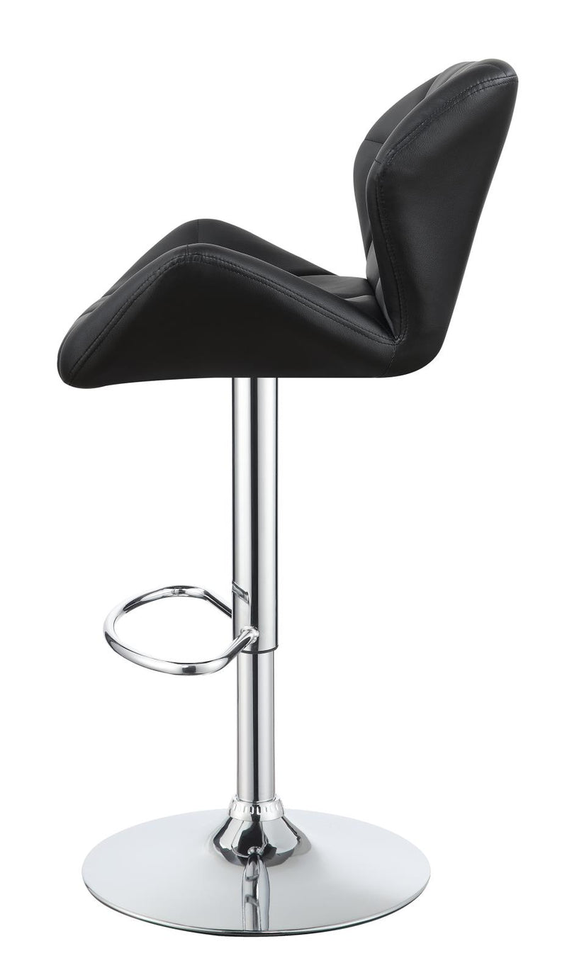 Berrington Adjustable Bar Stools Chrome And Black (Set of 2)