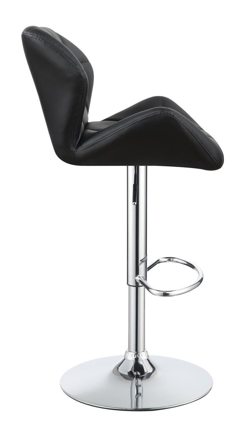 Berrington Adjustable Bar Stools Chrome And Black (Set of 2)