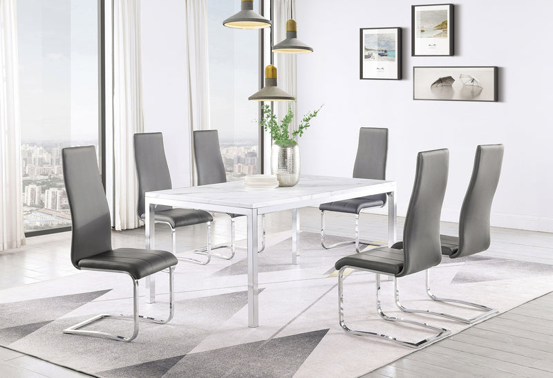 Montclair Upholstered High Back Side Chairs Grey And Chrome (Set of 4)