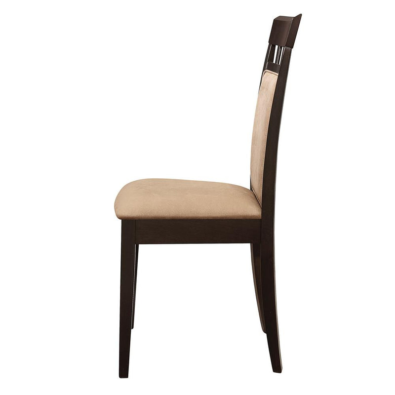 Gabriel Upholstered Side Chairs Cappuccino And Tan (Set of 2)