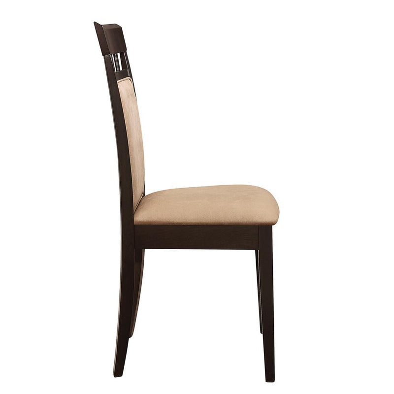 Gabriel Upholstered Side Chairs Cappuccino And Tan (Set of 2)