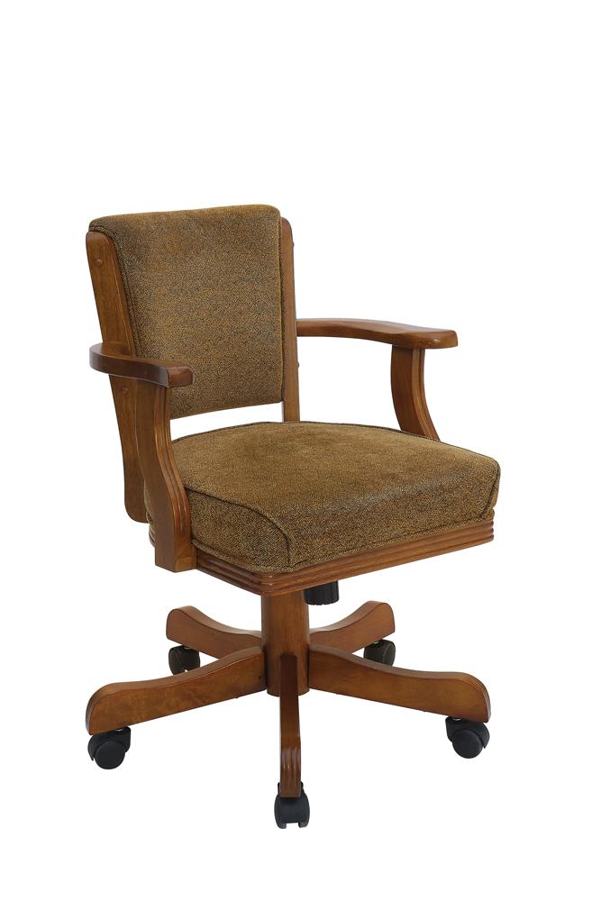 Mitchell Olive-brown And Amber Upholstered Game Chair