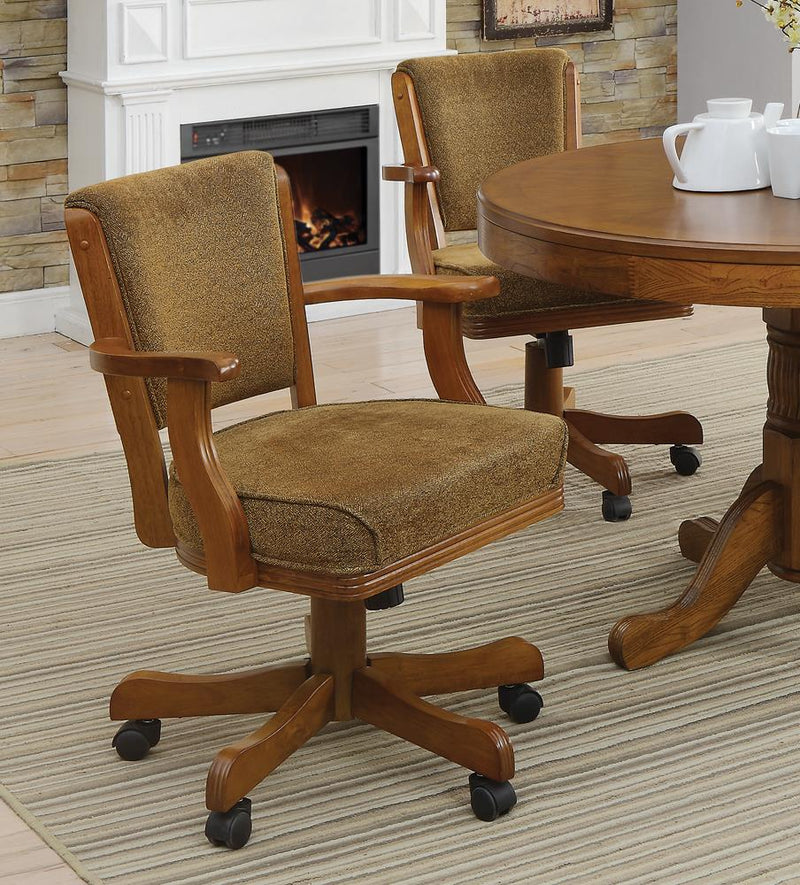 Mitchell Olive-brown And Amber Upholstered Game Chair