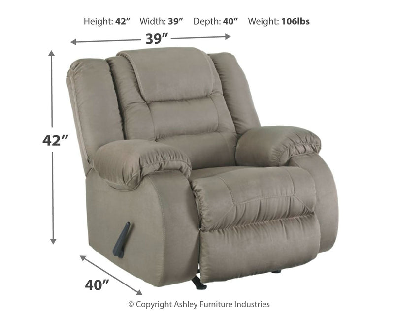 Mccade Cobblestone Microfiber Recliner