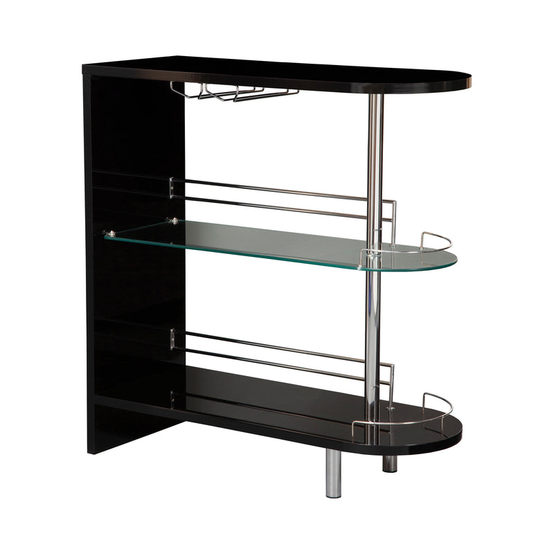 Adolfo 3 tier Bar Table Glossy Black And Clear