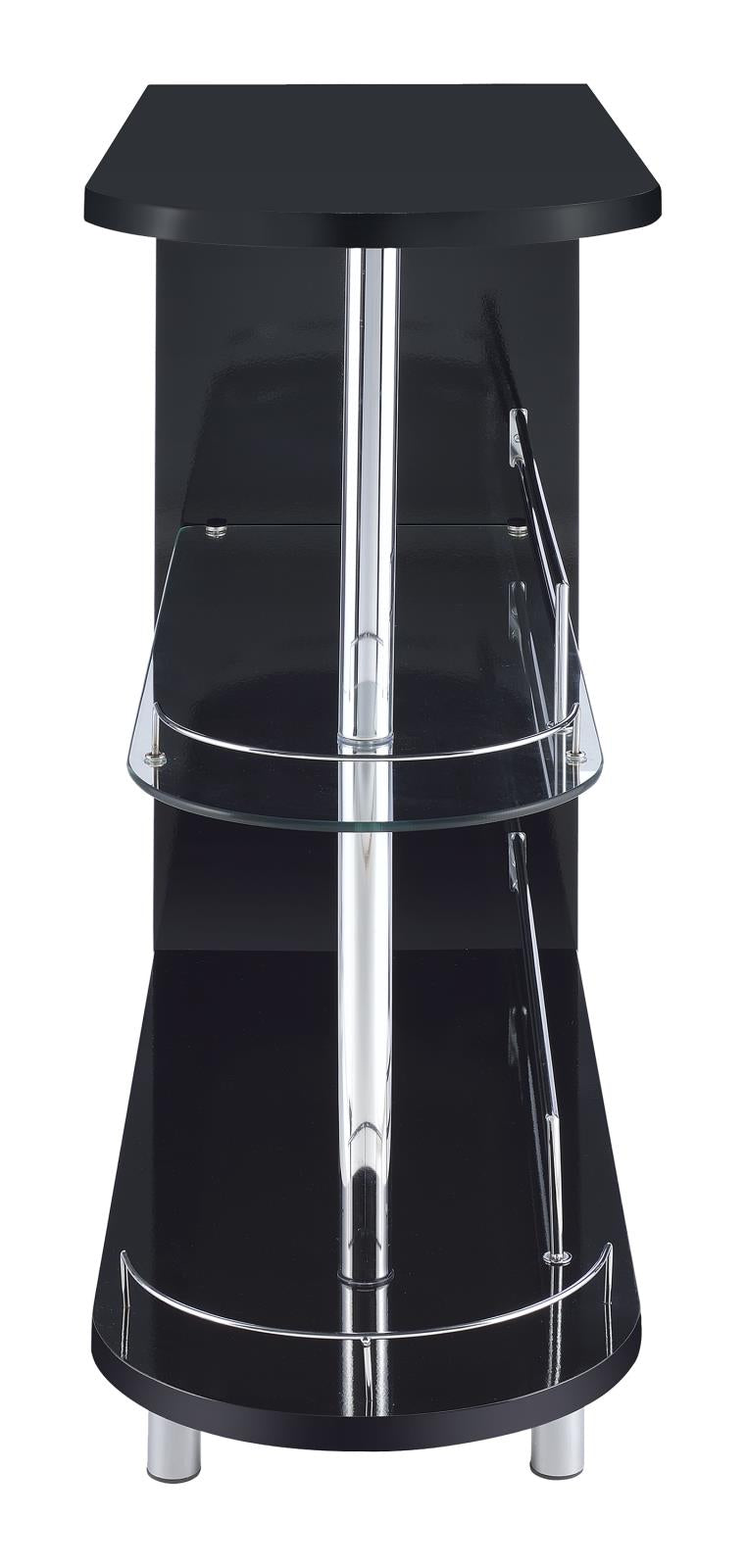 Adolfo 3 tier Bar Table Glossy Black And Clear