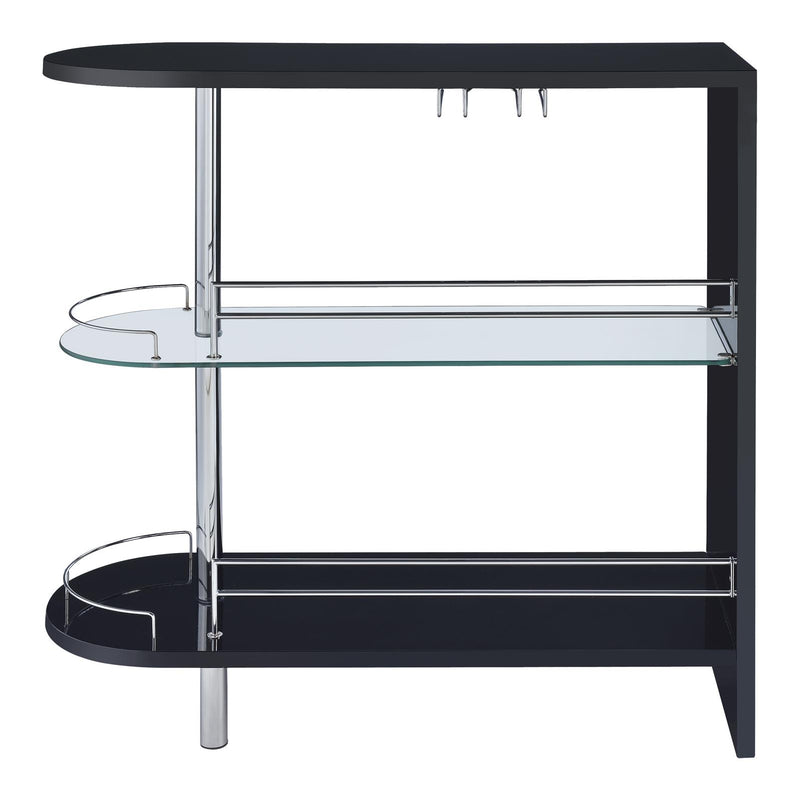 Adolfo 3 tier Bar Table Glossy Black And Clear