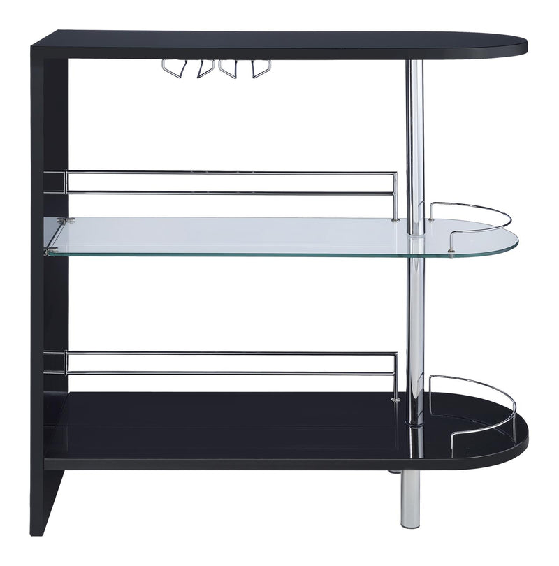 Adolfo 3 tier Bar Table Glossy Black And Clear