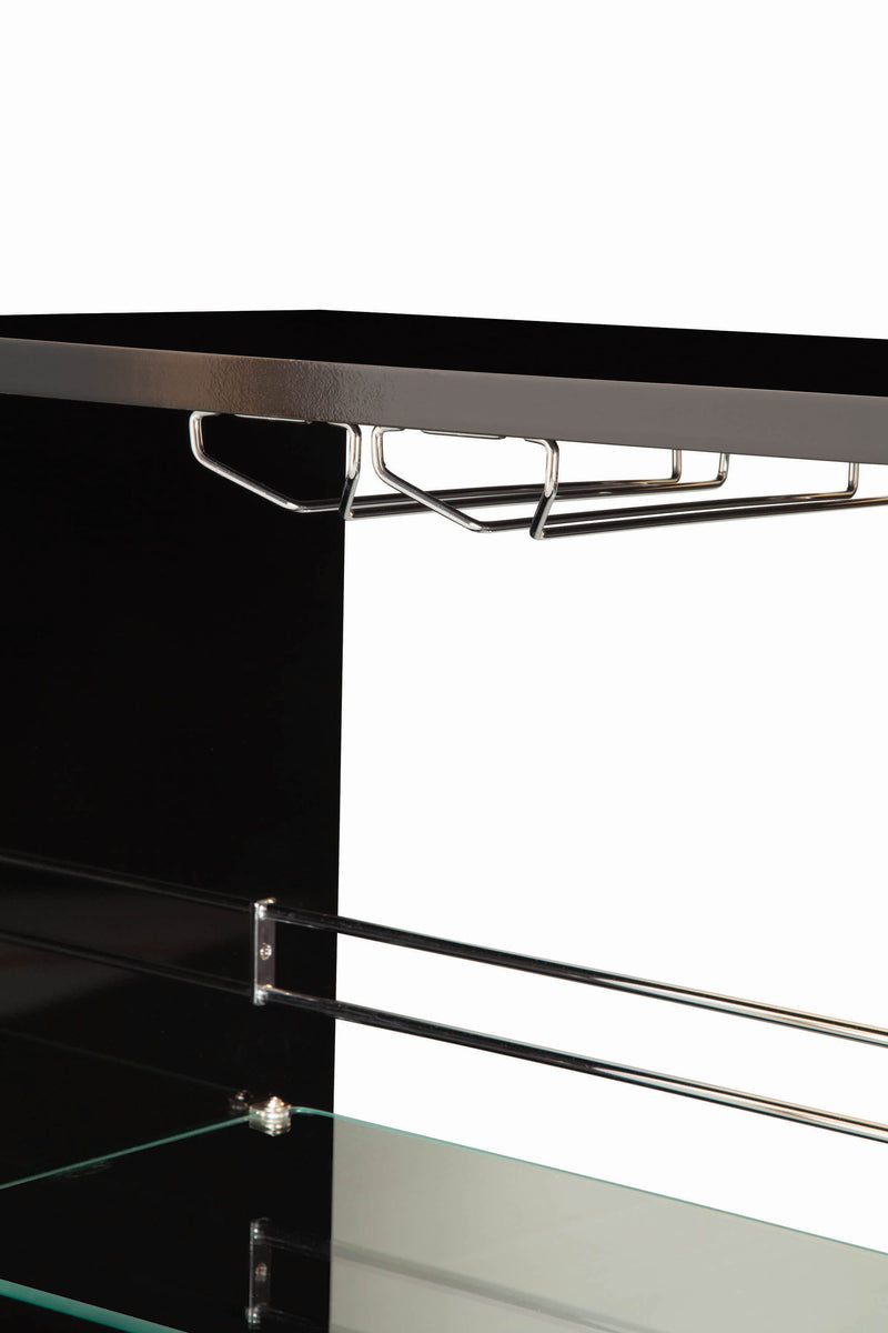 Adolfo 3 tier Bar Table Glossy Black And Clear