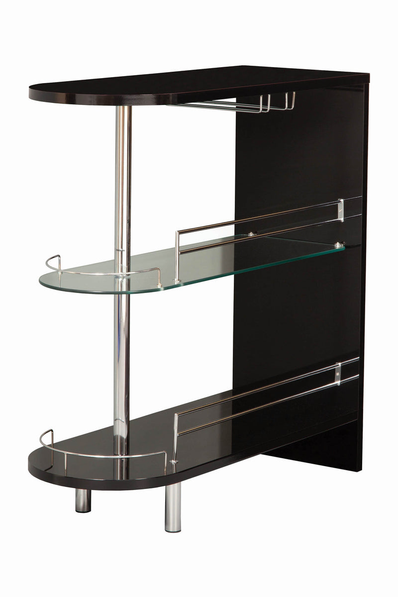 Adolfo 3 tier Bar Table Glossy Black And Clear