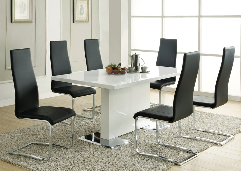 Montclair High Back Dining Chairs Black And Chrome (Set of 4)