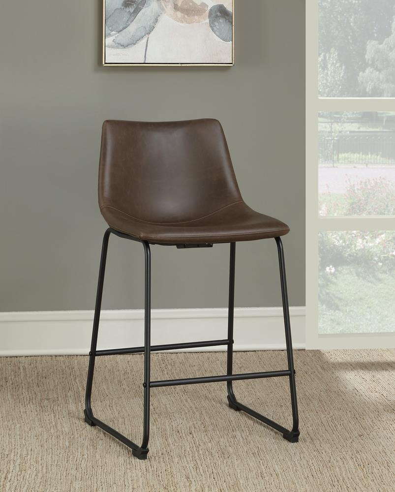 Michelle Armless Counter Height Stools Two tone Brown And Black (Set of 2)