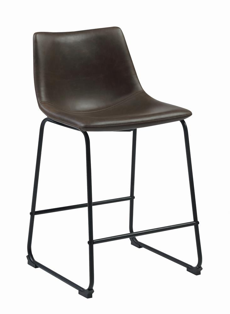 Michelle Armless Counter Height Stools Two tone Brown And Black (Set of 2)