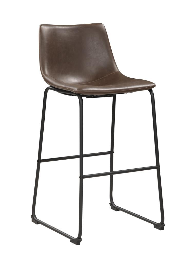 Michelle Armless Bar Stools Two tone Brown And Black (Set of 2)