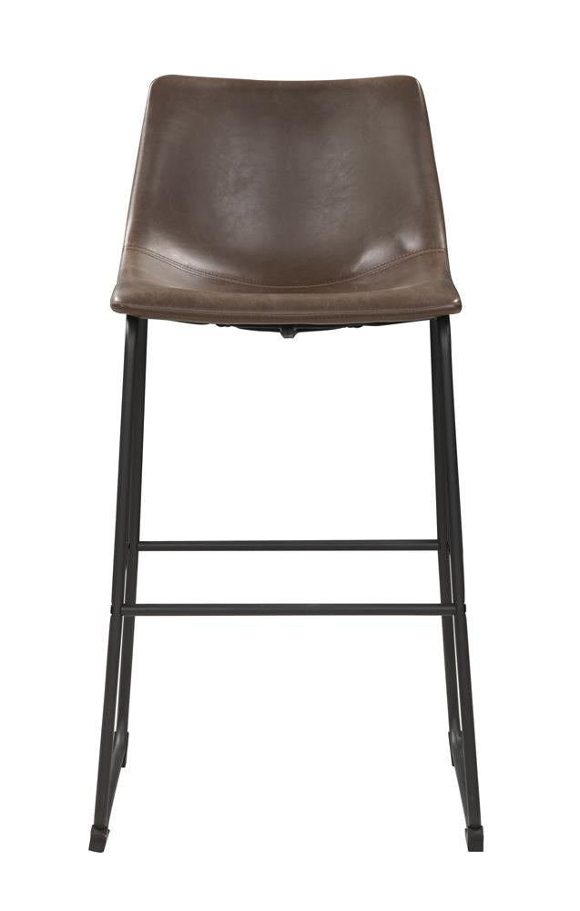 Michelle Armless Bar Stools Two tone Brown And Black (Set of 2)