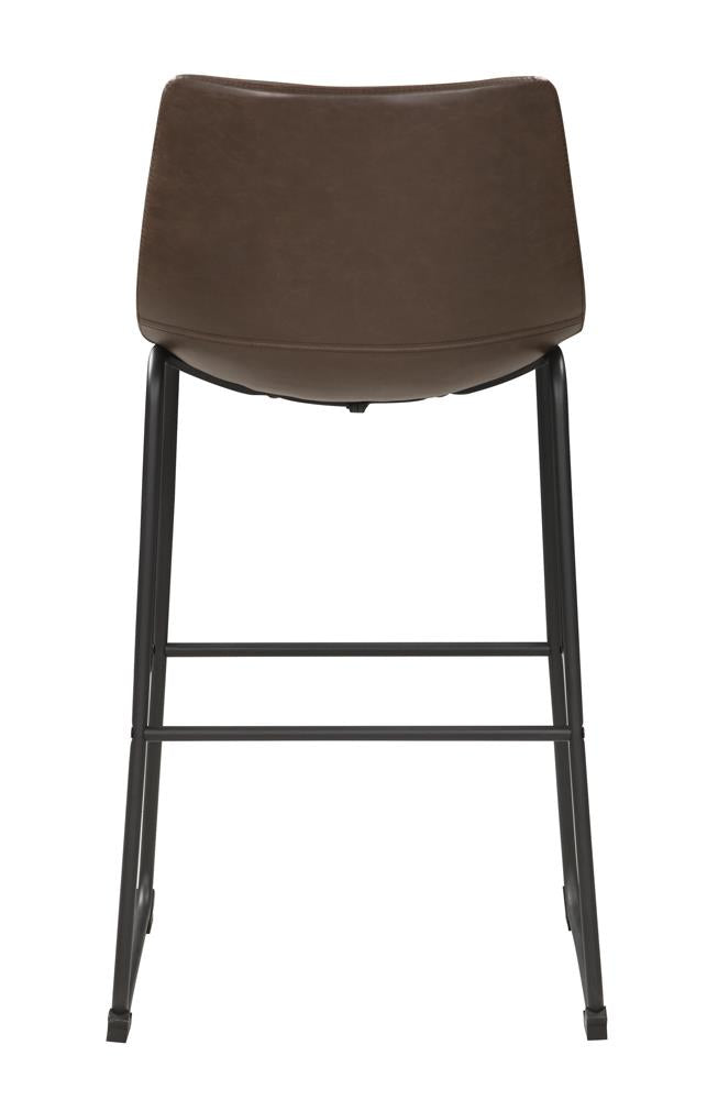 Michelle Armless Bar Stools Two tone Brown And Black (Set of 2)