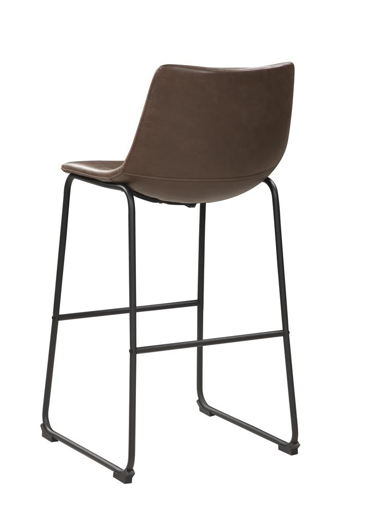 Michelle Armless Bar Stools Two tone Brown And Black (Set of 2)