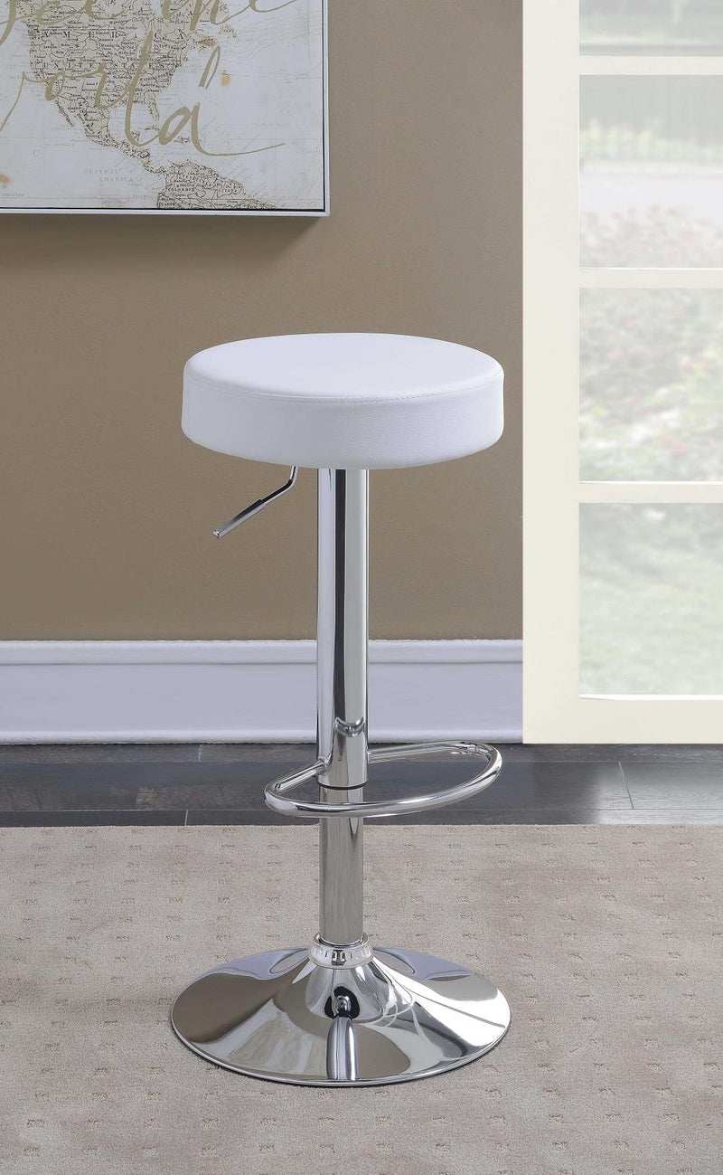 Ramses 29″ Adjustable Bar Stool Chrome And White