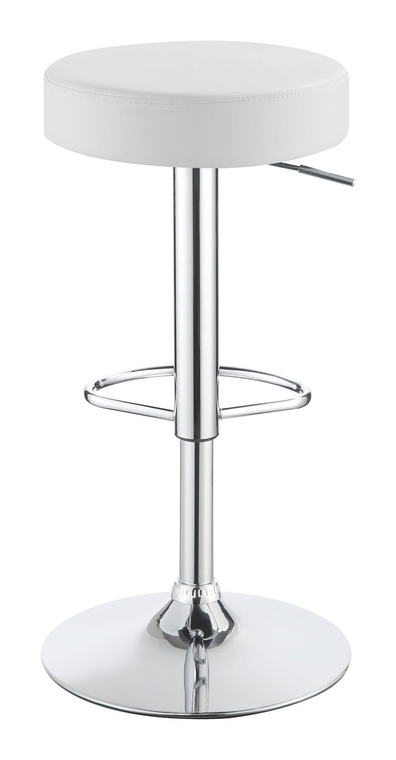 Ramses 29″ Adjustable Bar Stool Chrome And White