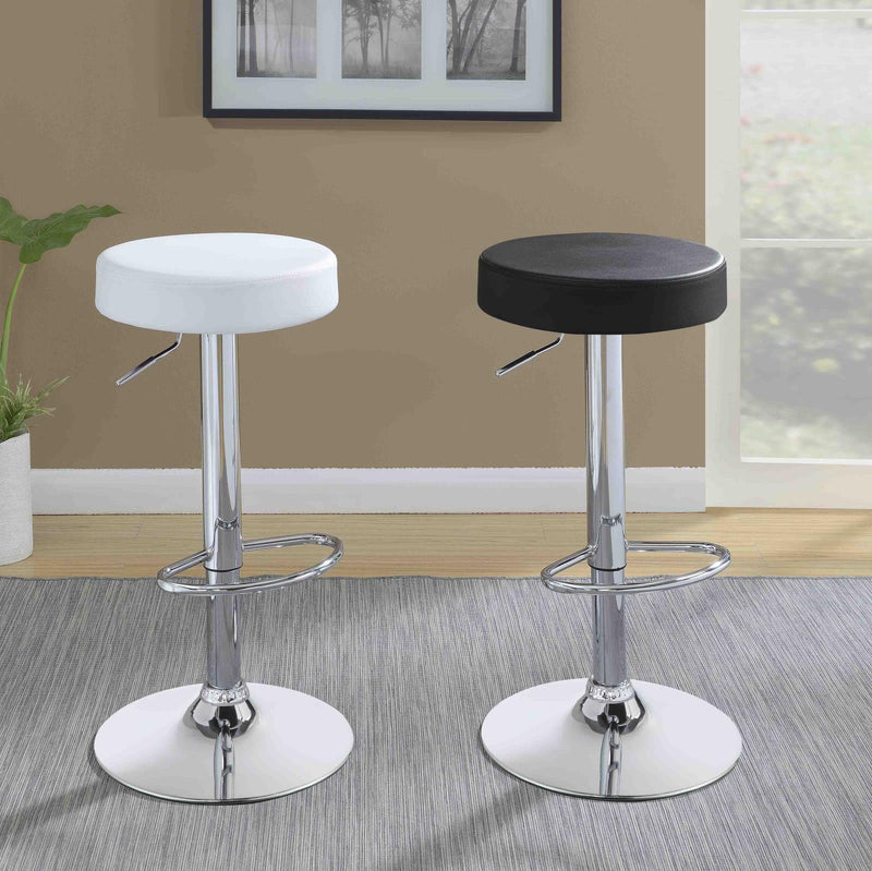 Ramses 29″ Adjustable Bar Stool Chrome And White