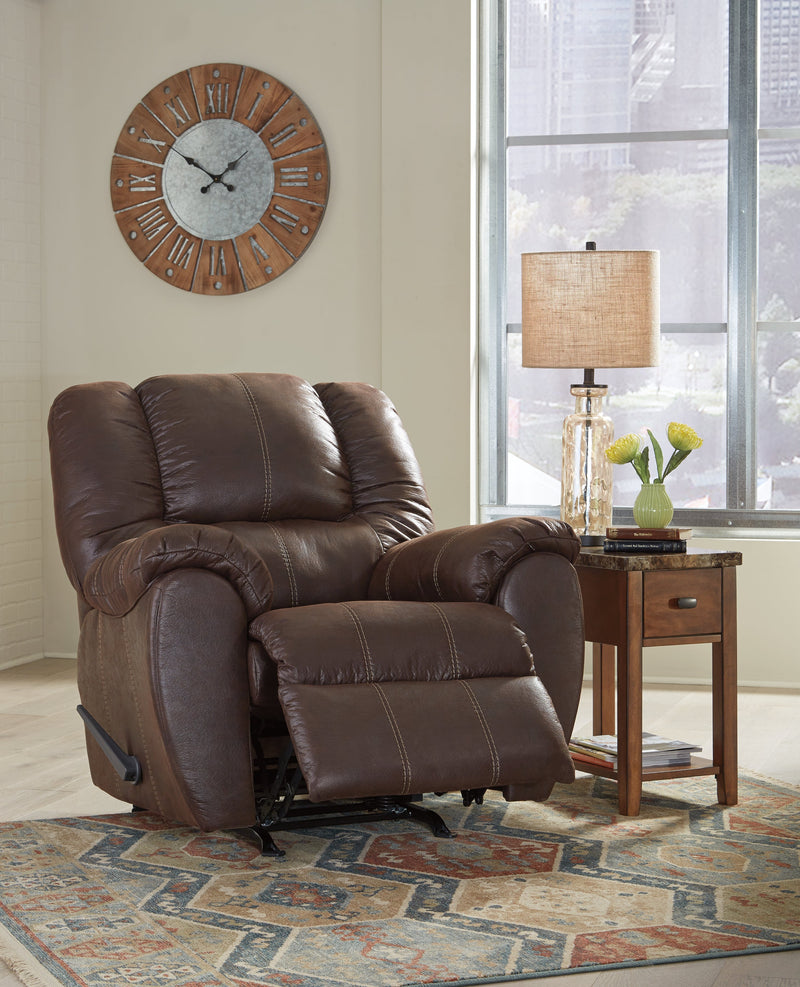 Mcgann Walnut Faux Leather Recliner