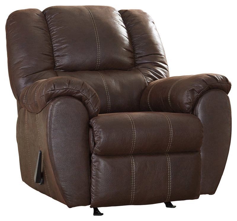 Mcgann Walnut Faux Leather Recliner