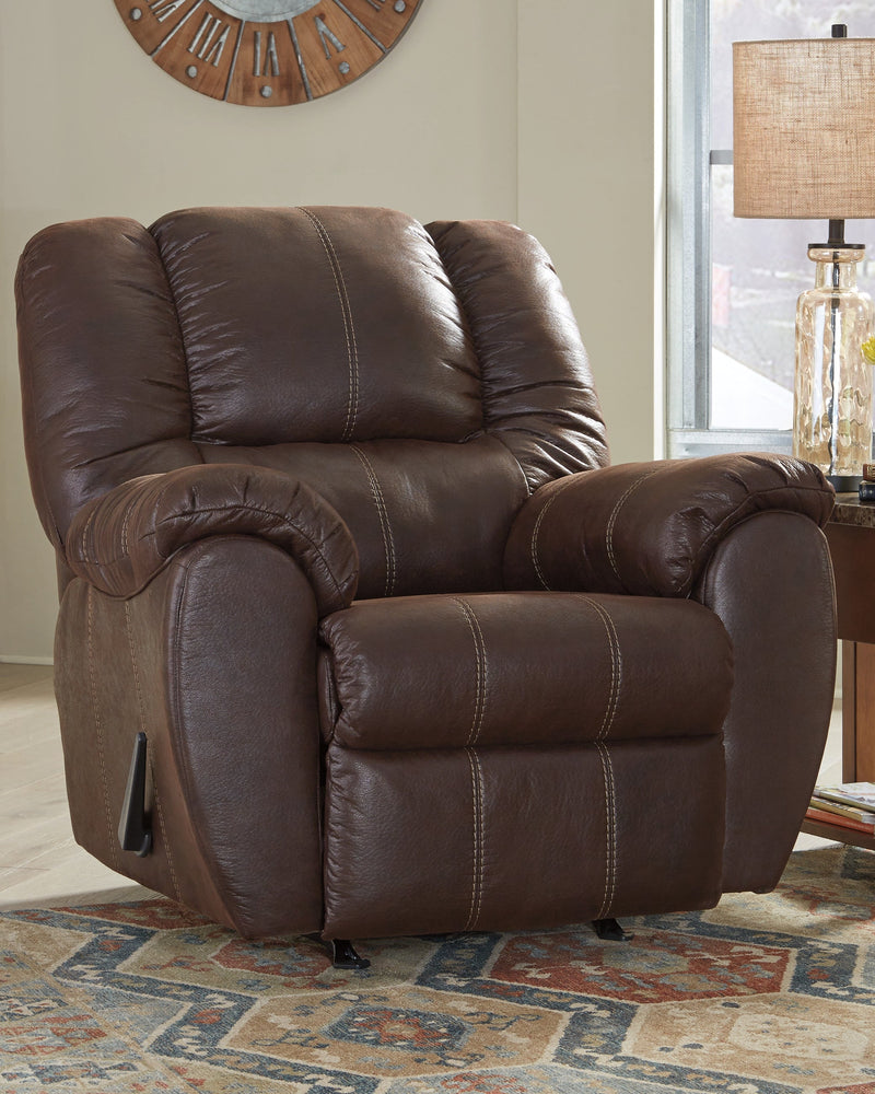 Mcgann Walnut Faux Leather Recliner