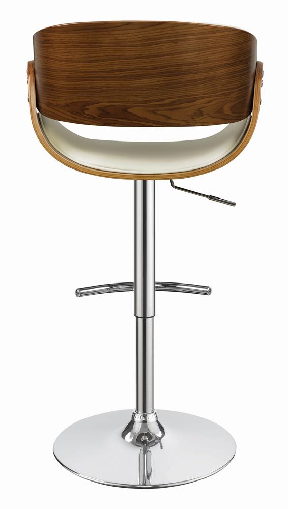 Dana Adjustable Bar Stool Ecru And Chrome