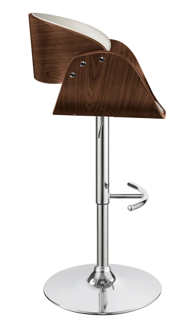 Dana Adjustable Bar Stool Ecru And Chrome