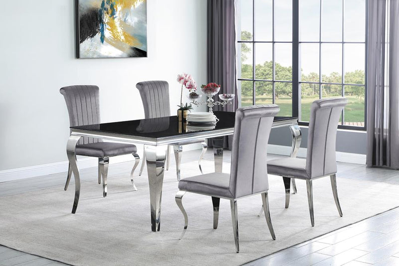 Betty Upholstered Side Chairs Grey And Chrome (Set of 4)