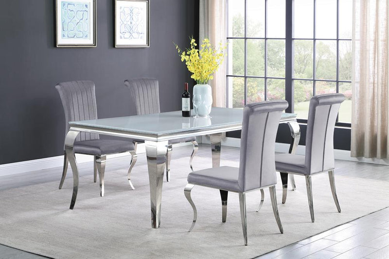 Betty Upholstered Side Chairs Grey And Chrome (Set of 4)