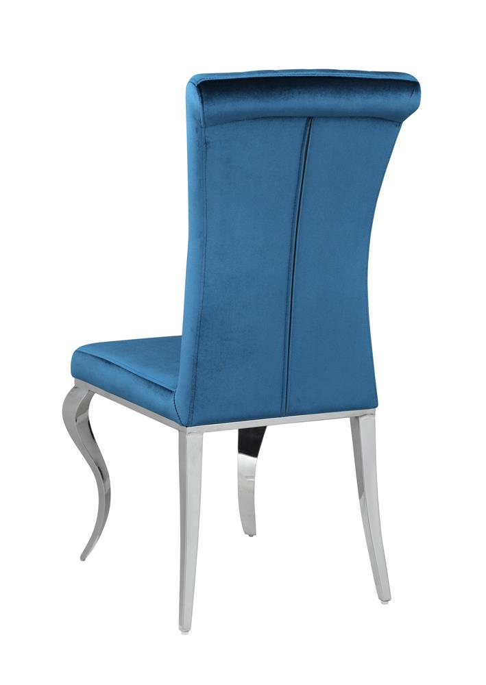 Betty Upholstered Side Chairs Teal And Chrome (Set of 4)