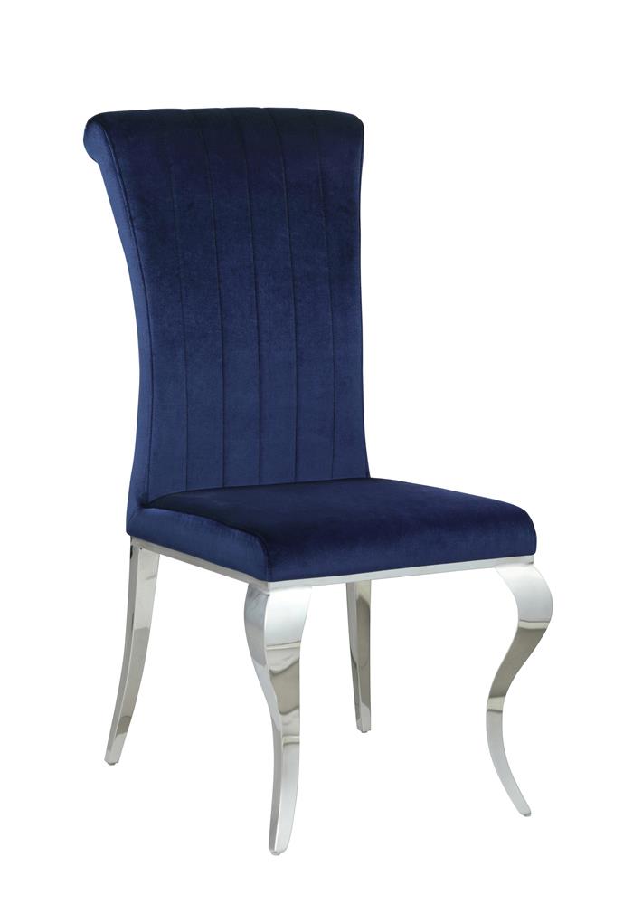 Betty Upholstered Side Chairs Ink Blue And Chrome (Set of 4)