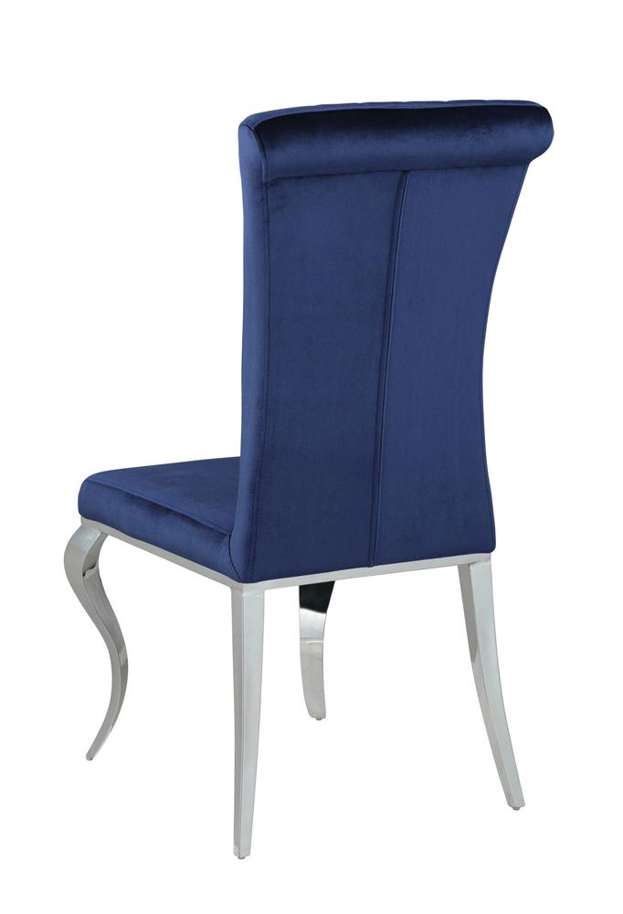 Betty Upholstered Side Chairs Ink Blue And Chrome (Set of 4)