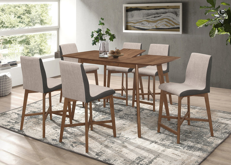 Redbridge 5 piece Butterfly Leaf Dining Set Natural Walnut And Grey