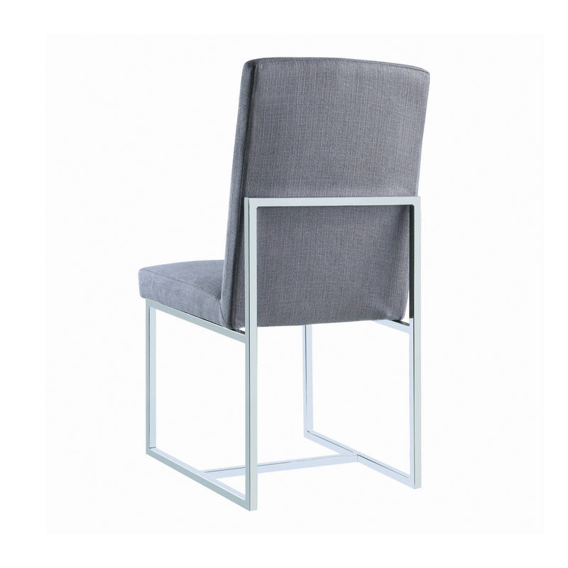 Mackinnon Upholstered Side Chairs Grey And Chrome (Set of 2)