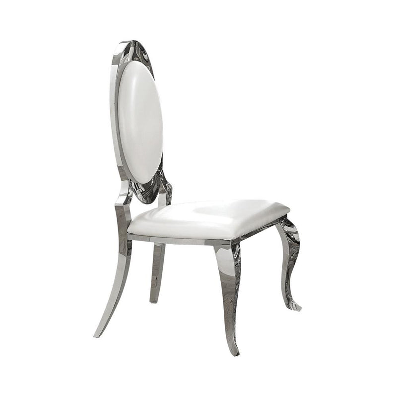 Antoine Oval Back Side Chairs Cream And Chrome (Set of 2)