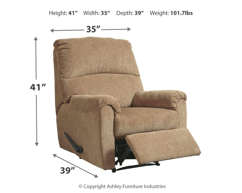 Nerviano Mocha Chenille Recliner