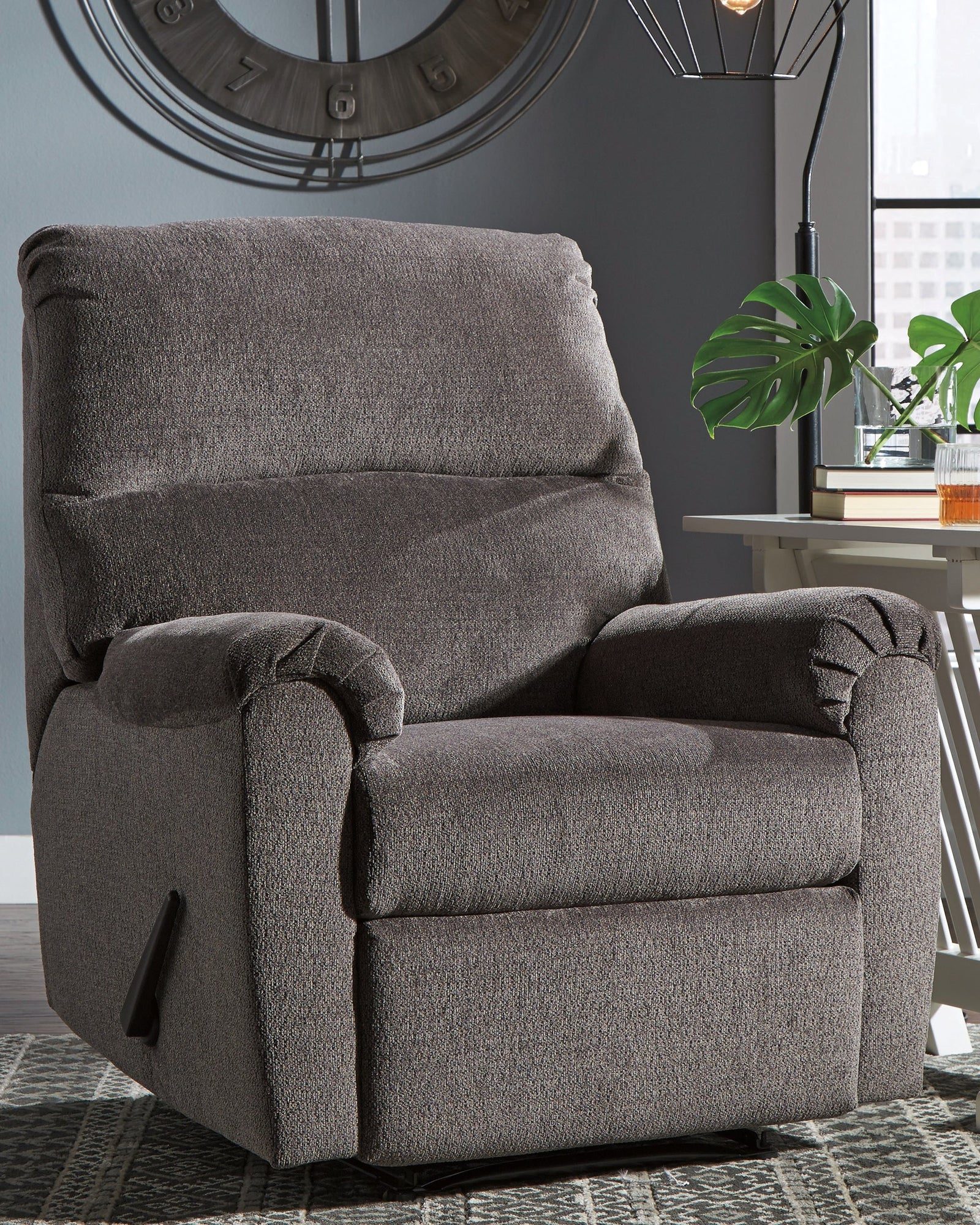 Nerviano Gray Chenille Recliner