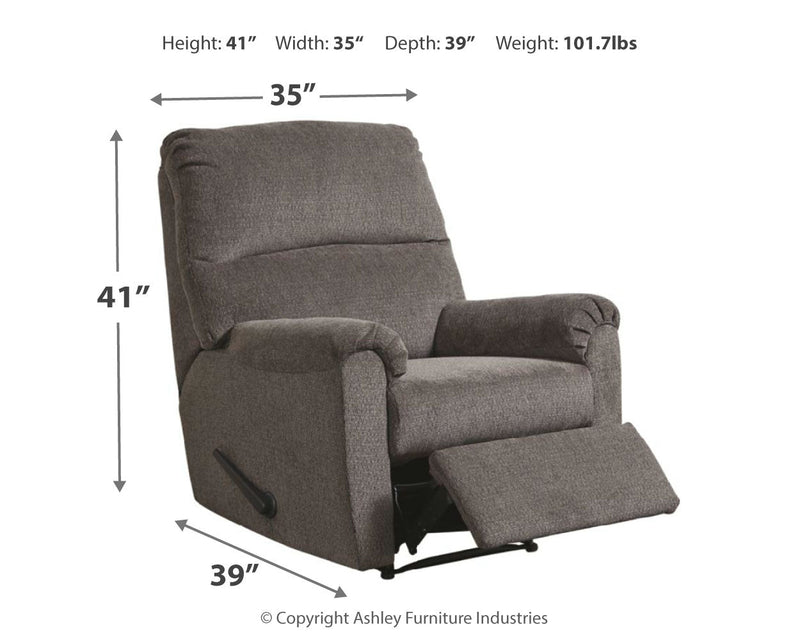 Nerviano Gray Chenille Recliner