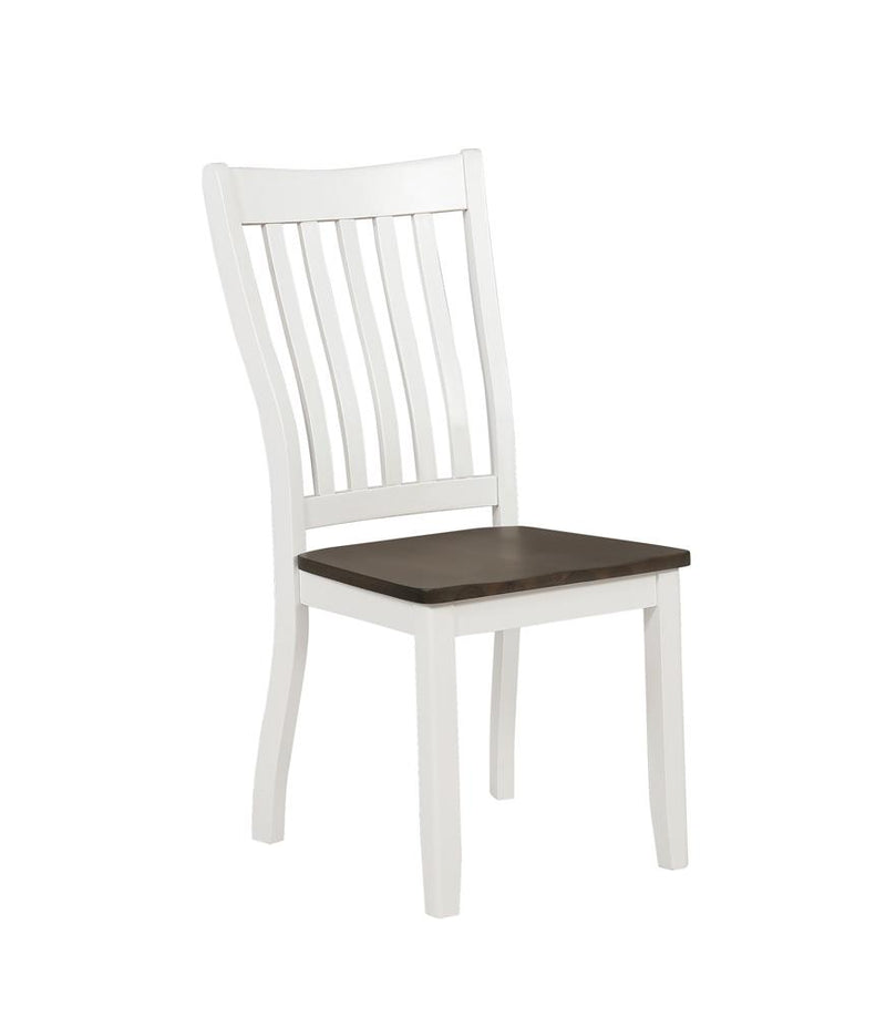 Kingman Slat Back Dining Chairs Espresso And White (Set of 2)