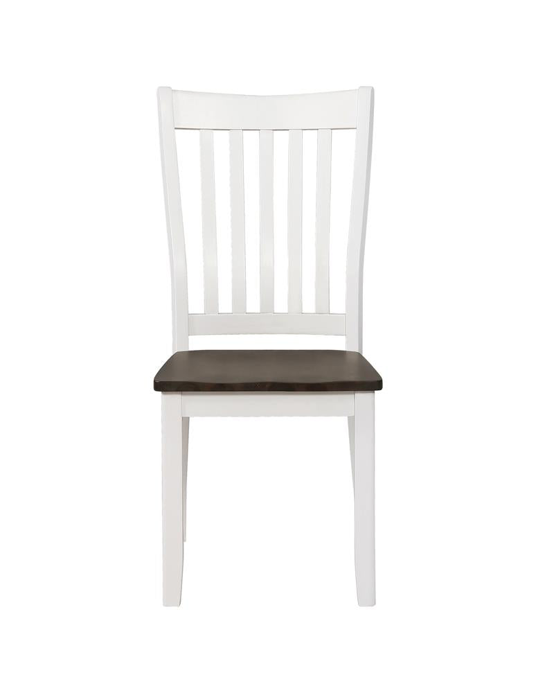 Kingman Slat Back Dining Chairs Espresso And White (Set of 2)