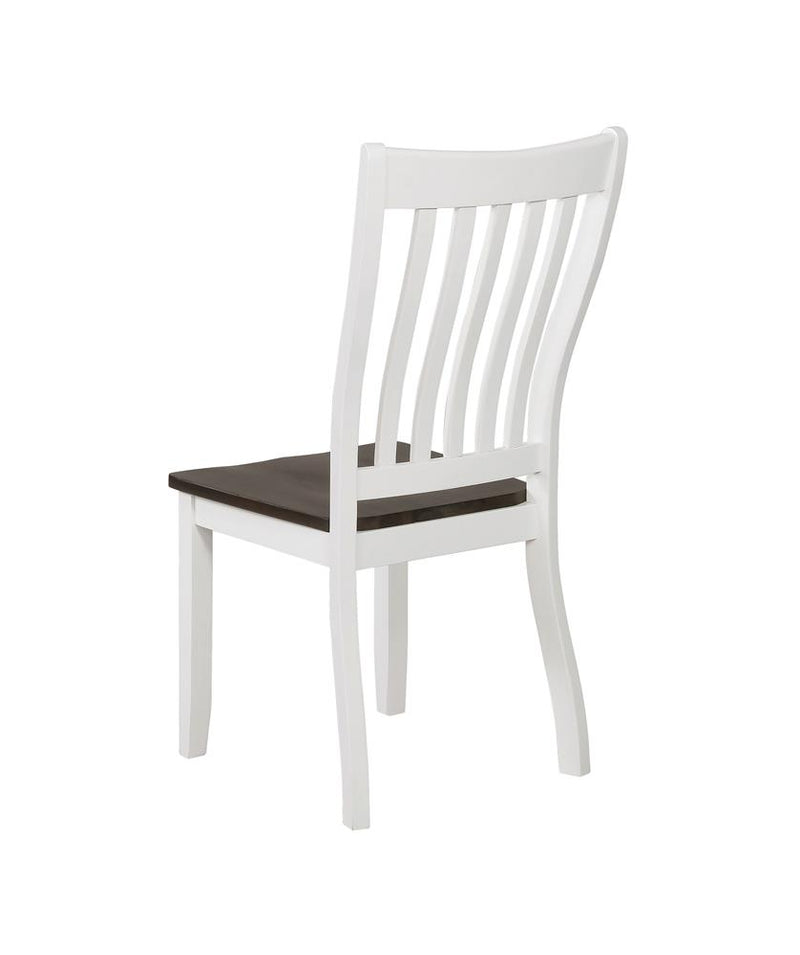 Kingman Slat Back Dining Chairs Espresso And White (Set of 2)