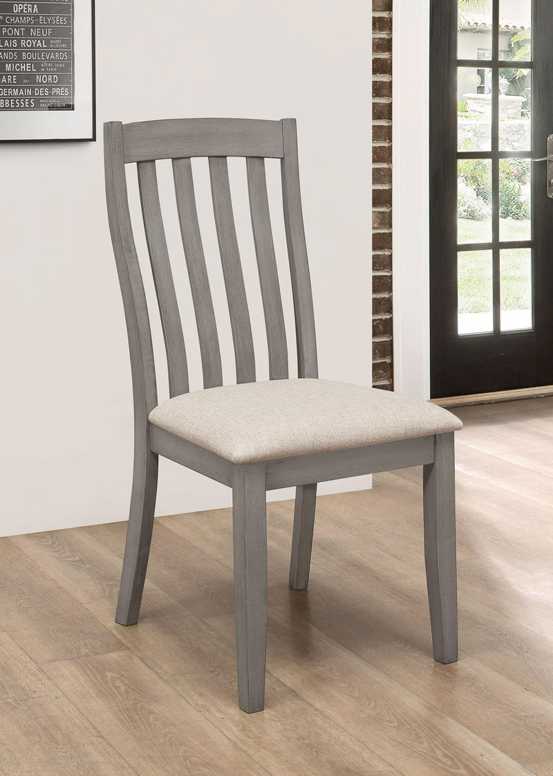 Nogales Slat Back Side Chairs Coastal Grey (Set of 2)