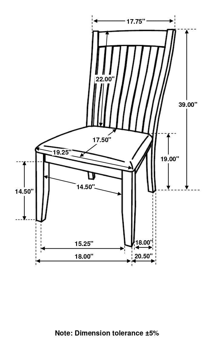 Nogales Slat Back Side Chairs Coastal Grey (Set of 2)